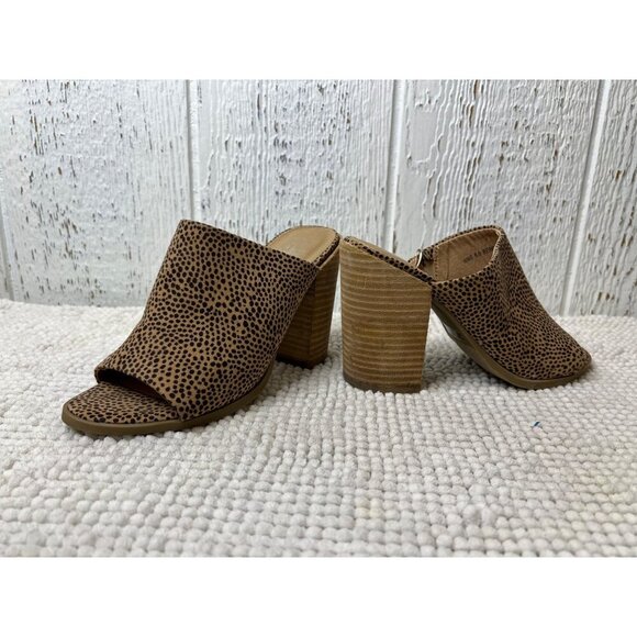 Dolce Vita woman's tan/blk animal print slip on mule 4" heal size 6.5 - Picture 7 of 8